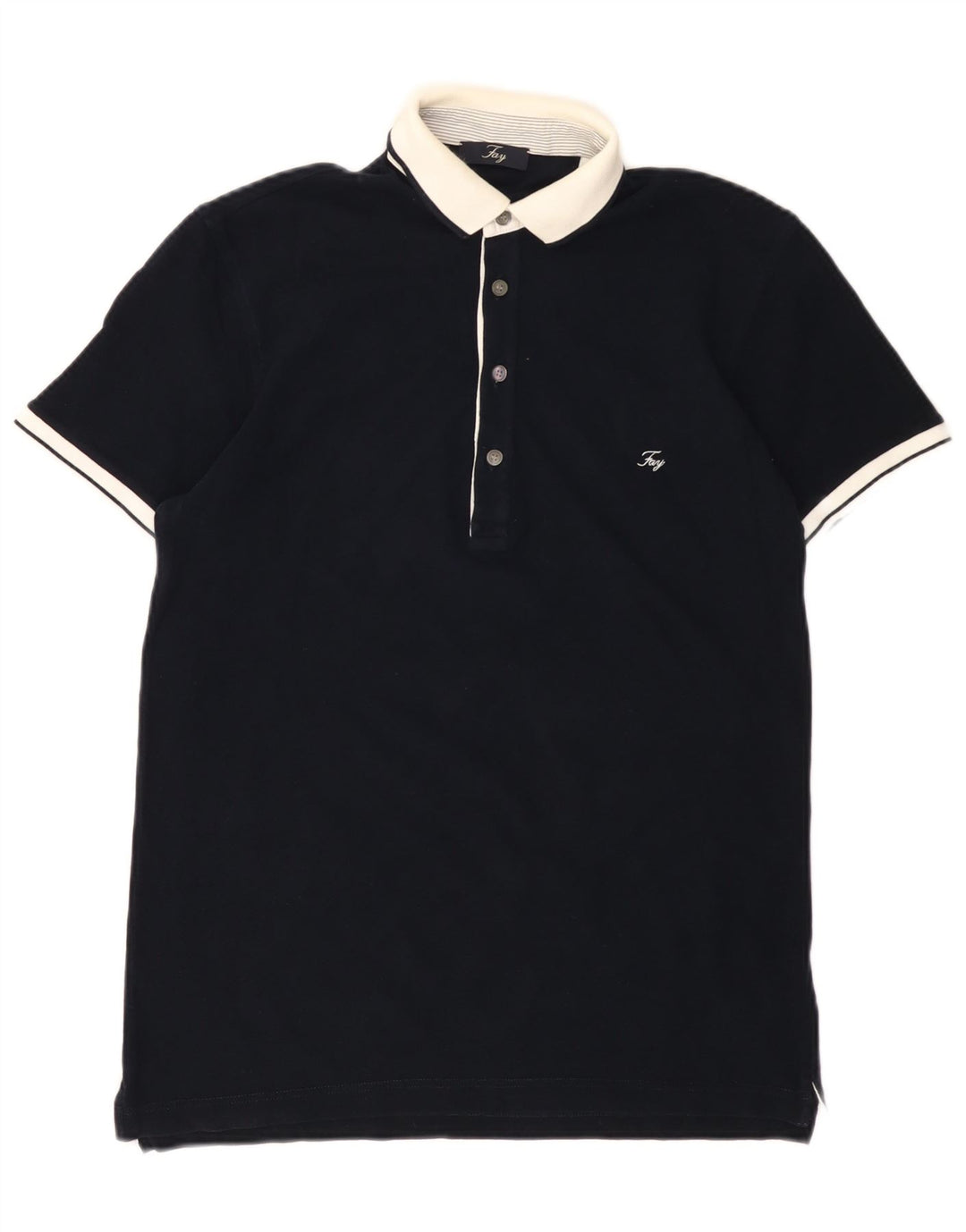 Fay Herren-Poloshirt IT 46, Größe S, marineblau, Colourblock-Baumwolle