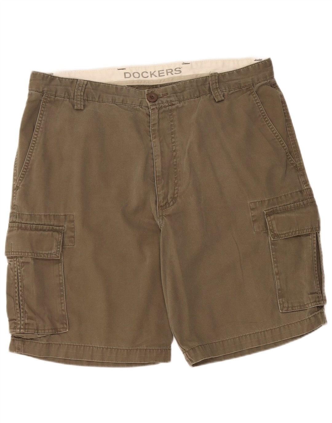 DOCKERS Herren Cargoshorts W36 Large Khaki Baumwolle