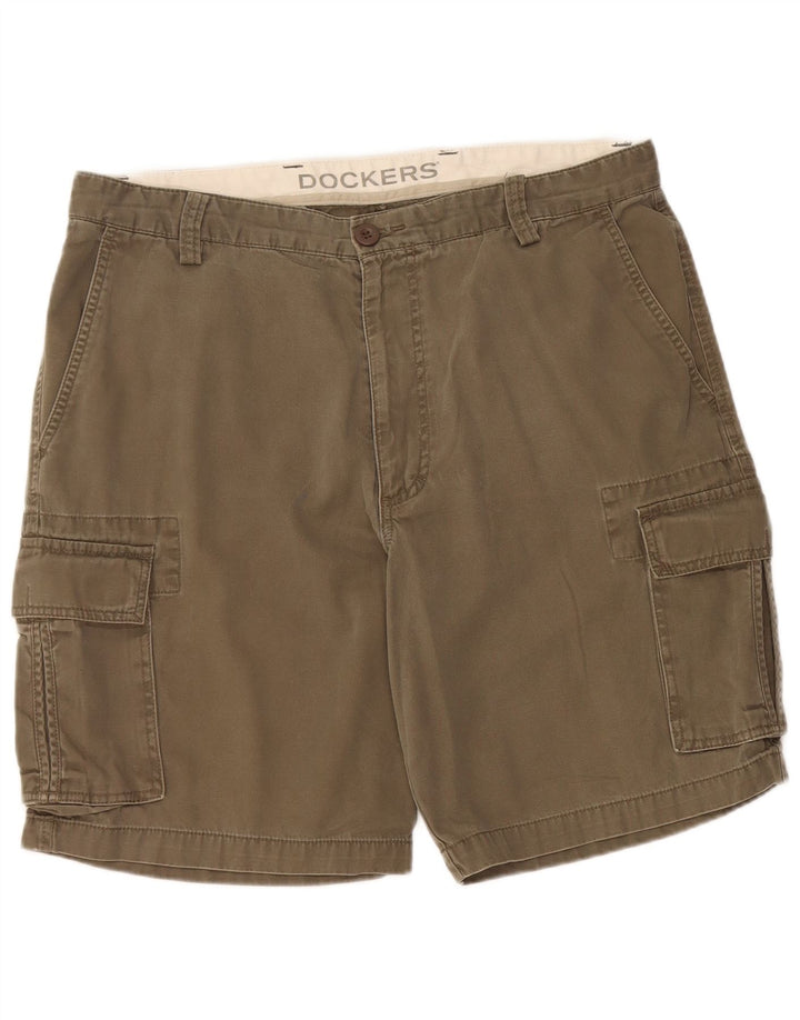 DOCKERS Herren Cargoshorts W36 Large Khaki Baumwolle