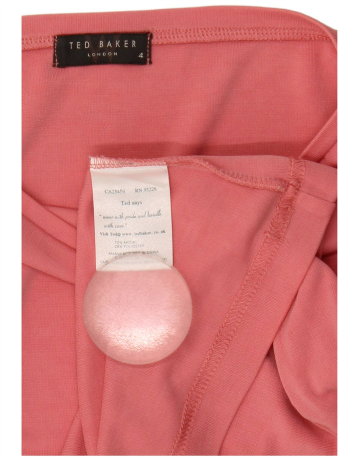 Ted Baker Damen Crop Top Größe 4 Large Pink Modal