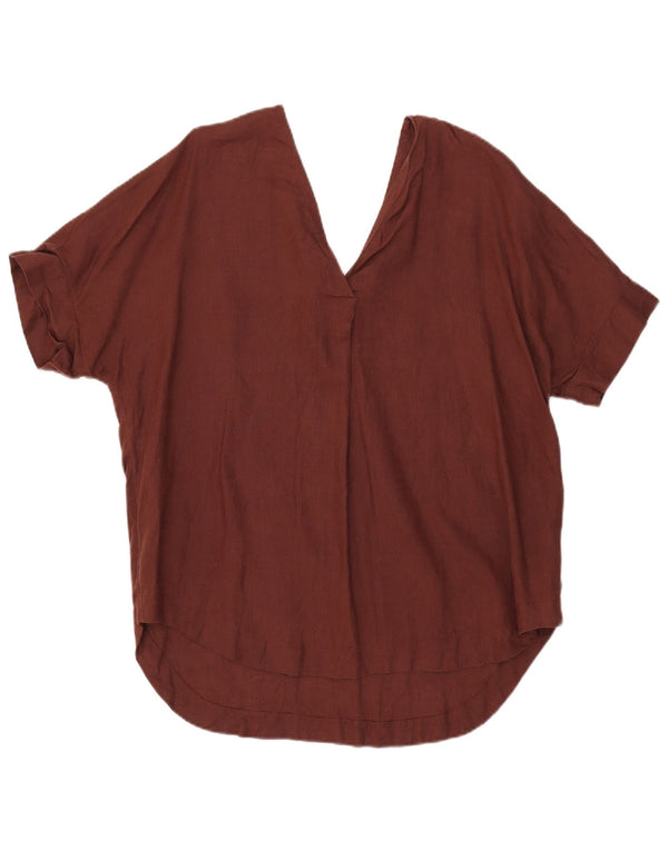Marks & Spencer Damen Tunika-Oberteil UK 14 Large Braunes Leinen