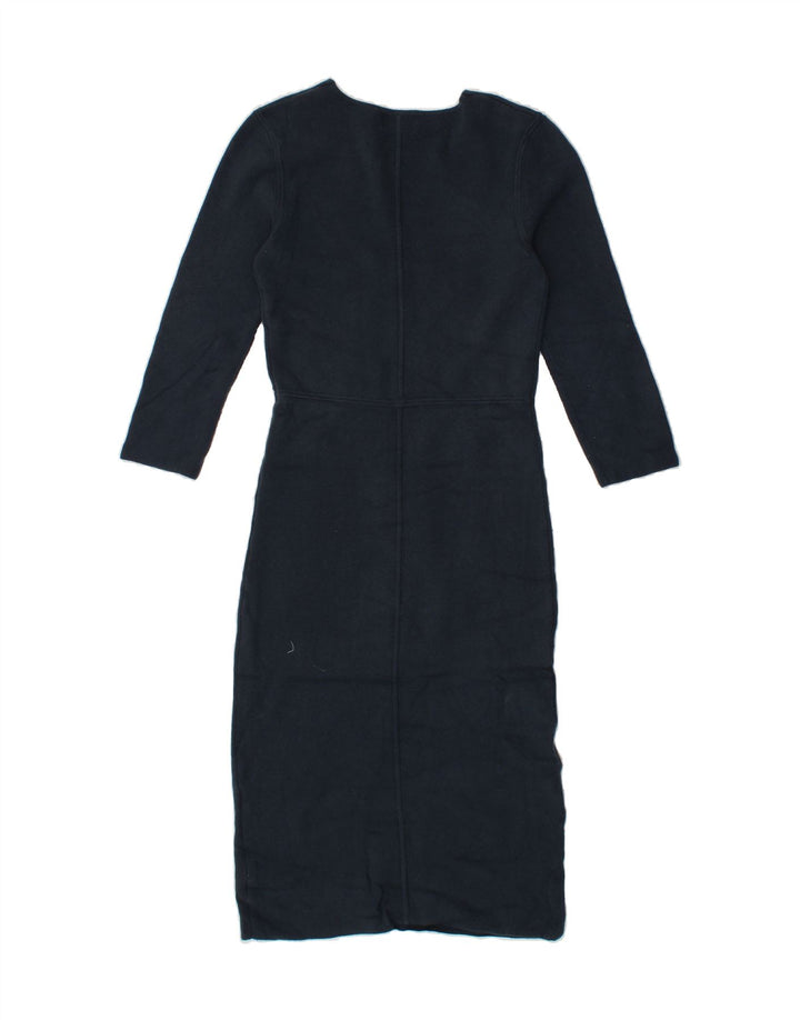 JIGSAW Womens 3/4 Sleeve Maxi Dress UK 10 Small Navy Blue Polyamide Vintage Jigsaw and Second-Hand Jigsaw from Messina Hembry 