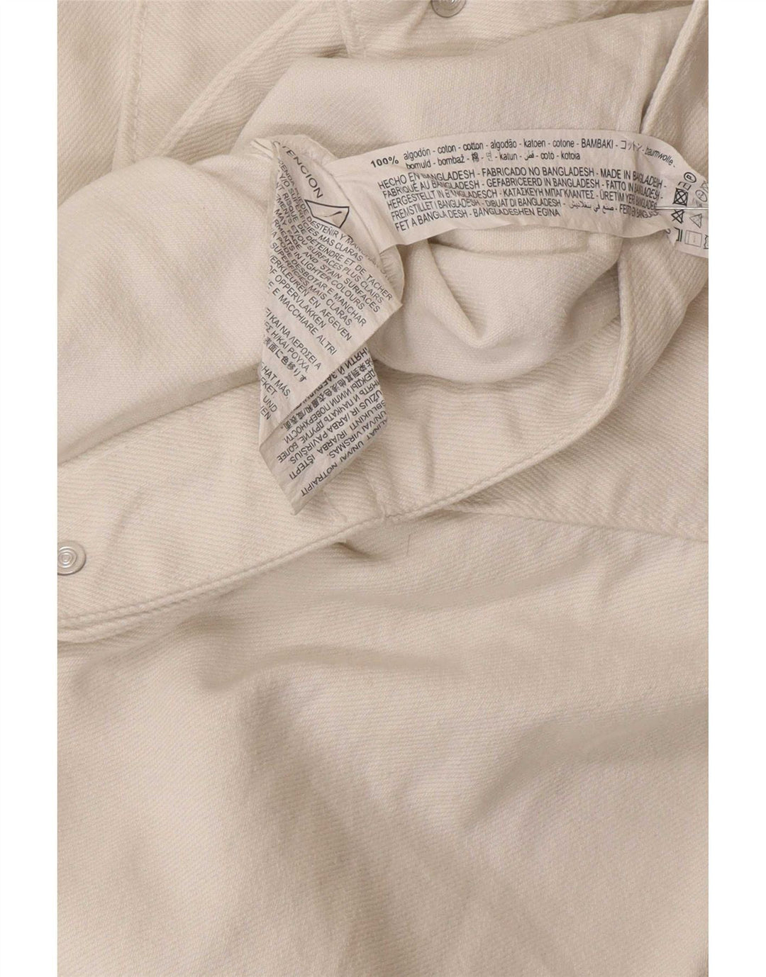 Zara Damen Crop Übergroße Jeansjacke UK 6 XS Weiße Baumwolle