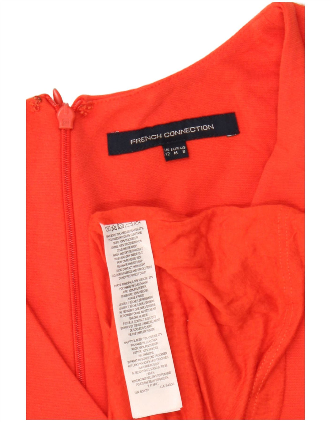 French Connection Ärmelloses A-Linien-Kleid für Damen, UK 12, Mittelorange