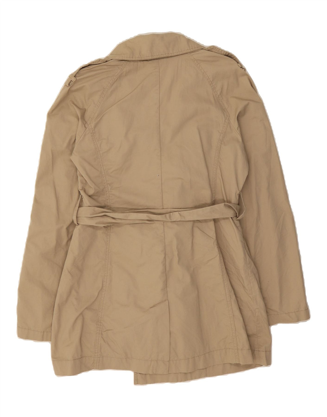 BENETTON Womens Double Breasted Trench Coat IT 44 Medium Beige Cotton Vintage Benetton and Second-Hand Benetton from Messina Hembry 