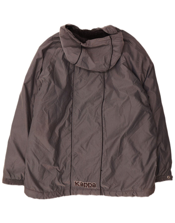Kappa Jungen-Windbreaker-Mantel mit Kapuze, 14–15 Jahre, groß, graues Acryl