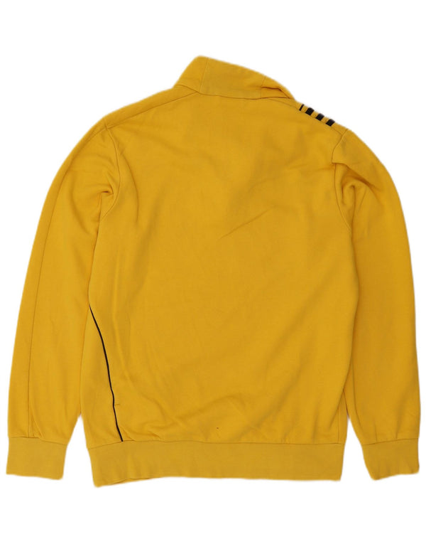 Adidas Herren-Sweatshirt mit Reißverschluss, UK 40/42, mittelgelbe Baumwolle