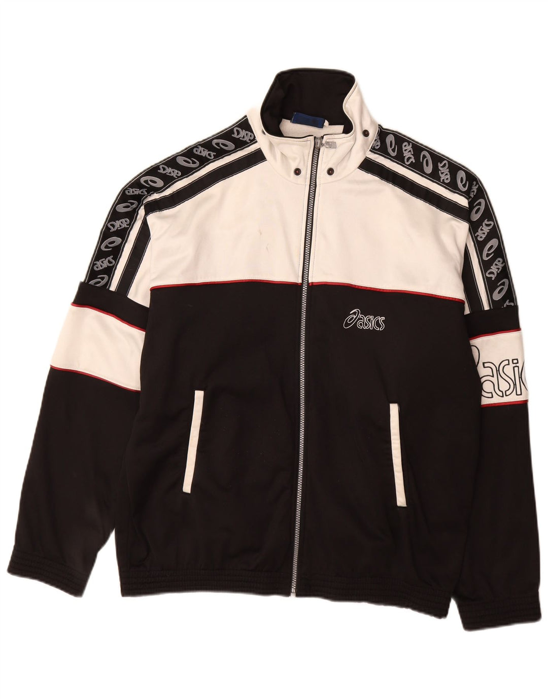Asics Herren-Trainingsanzugoberteil mit Grafik, IT 50, Mittelschwarz, Farbblock