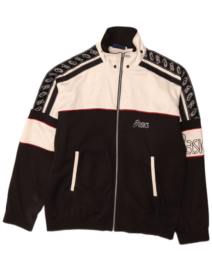 Asics Herren-Trainingsanzugoberteil mit Grafik, IT 50, Mittelschwarz, Farbblock
