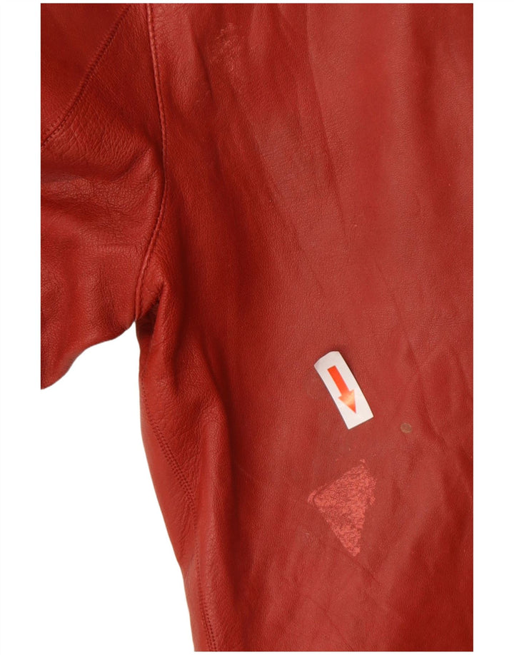 Massimo Dutti Herren-Leder-Bikerjacke, UK 36, kleines rotes Leder