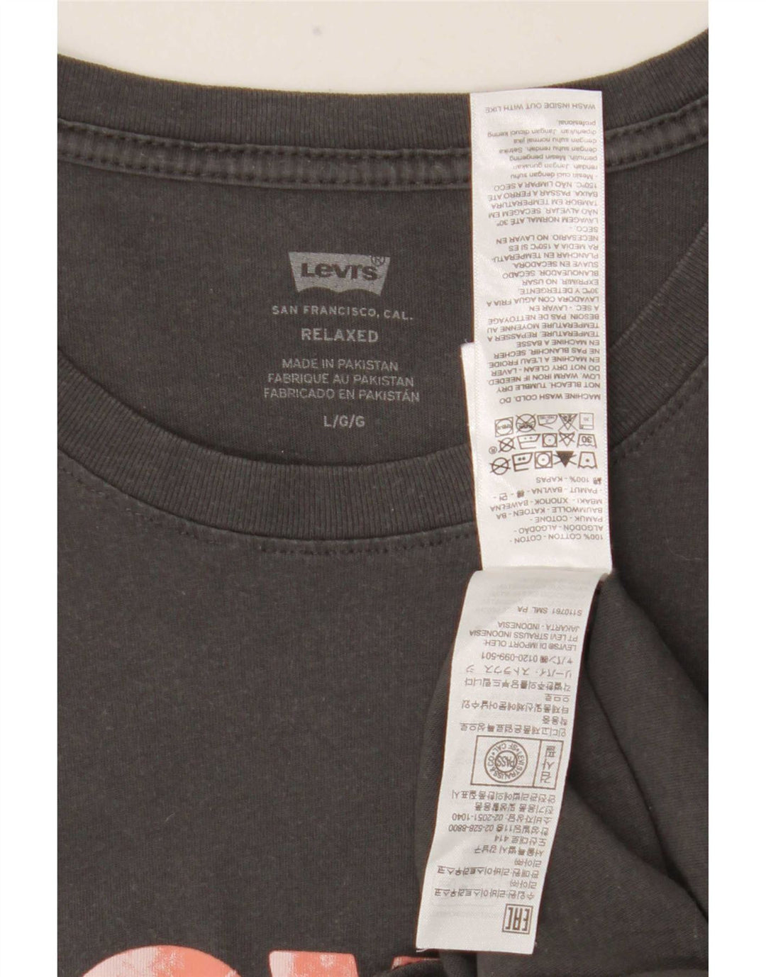 Levi's Herren Relaxed Graphic T-Shirt Top Large Grau Baumwolle