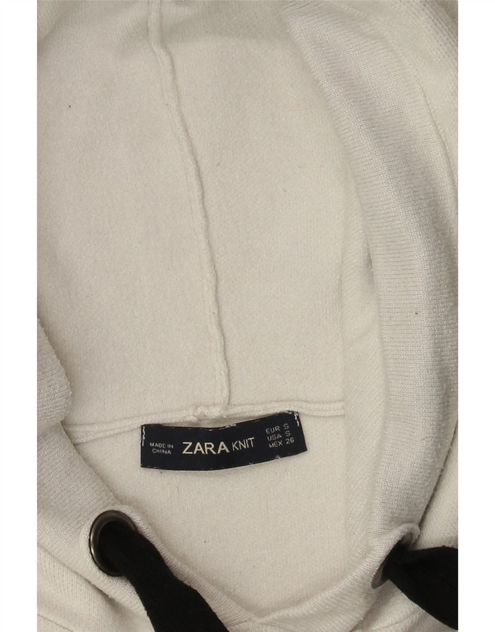 Zara Damen-Pullover mit Kapuze, übergroß, Gr. 10, Größe S, Weiß