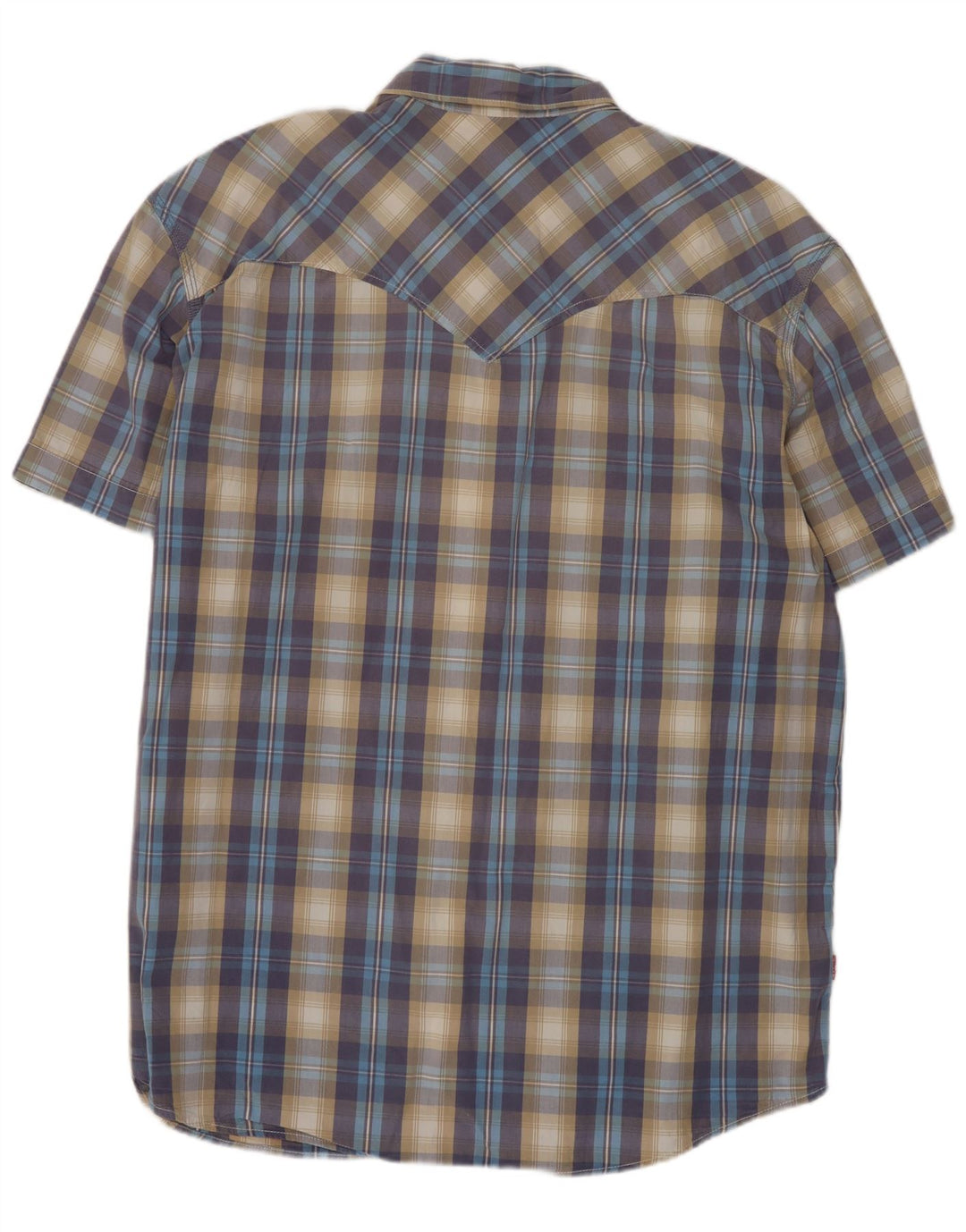 Levi's Herren-Hemd, kurzärmelig, Standard-Passform, 2XL, blau kariert, Baumwolle