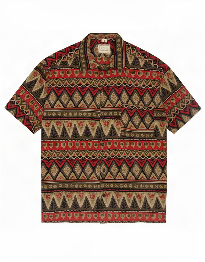 Ciao Herren-Kurzarmhemd, klein, mehrfarbig, Patchwork