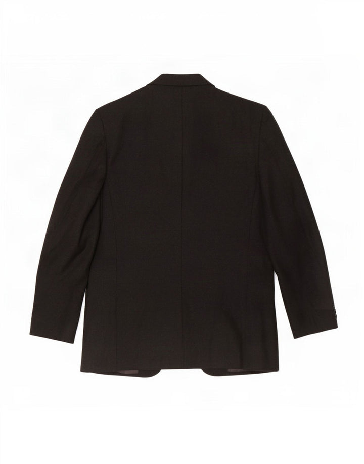 Canali Herren-Blazer mit 3 Knöpfen, IT 48, mittelschwarze Schurwolle