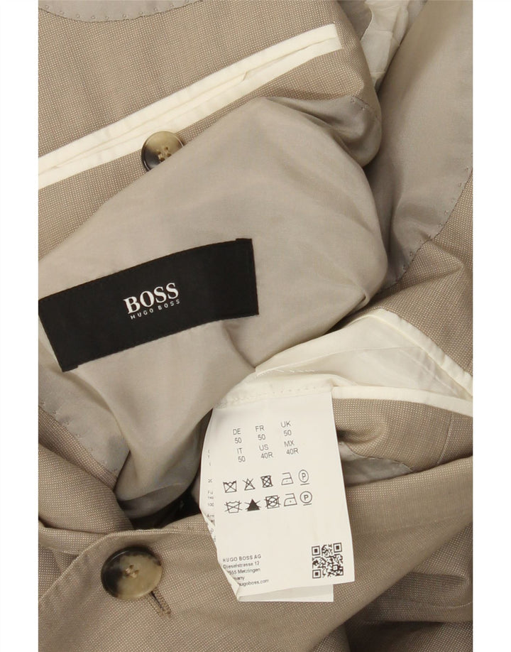 Hugo Boss Herren-Blazer mit 2 Knöpfen, EU 50, große beige Wolle
