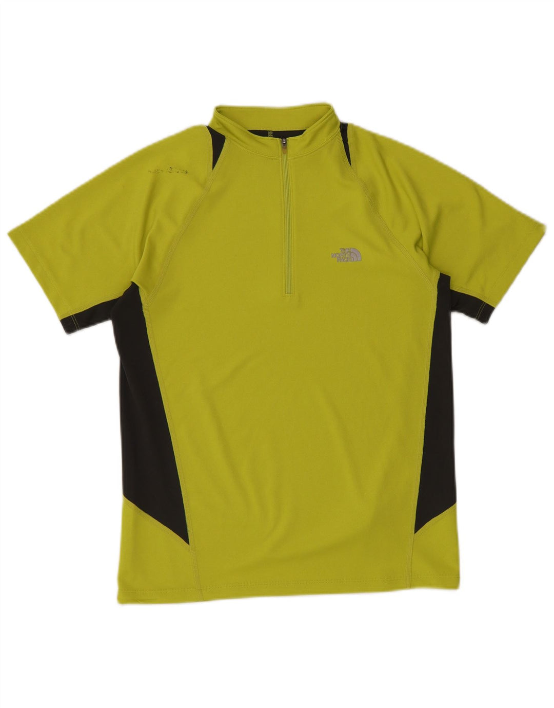 THE NORTH FACE Herren-T-Shirt mit Reißverschluss am Hals, klein, grün, Farbblock-Polyester