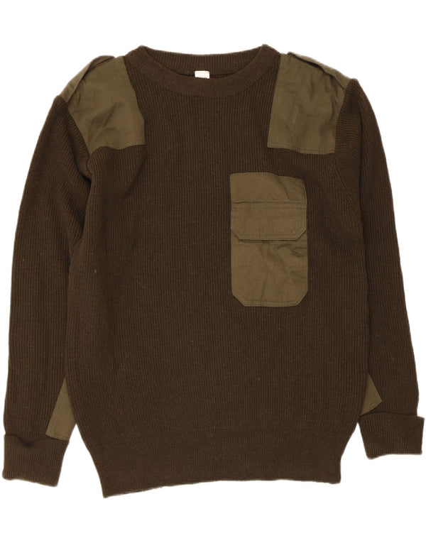 Vintage Herren Militär Pullover mit Rundhalsausschnitt UK 42 Large Khaki