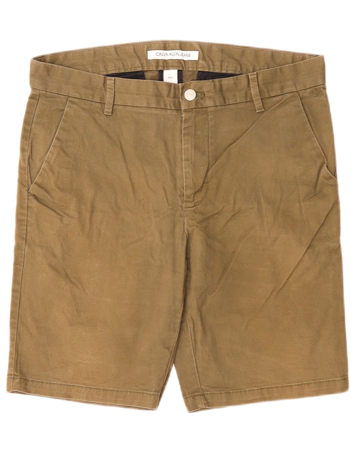 CALVIN KLEIN Herren Chinoshorts W31 Mittelbeige Baumwolle
