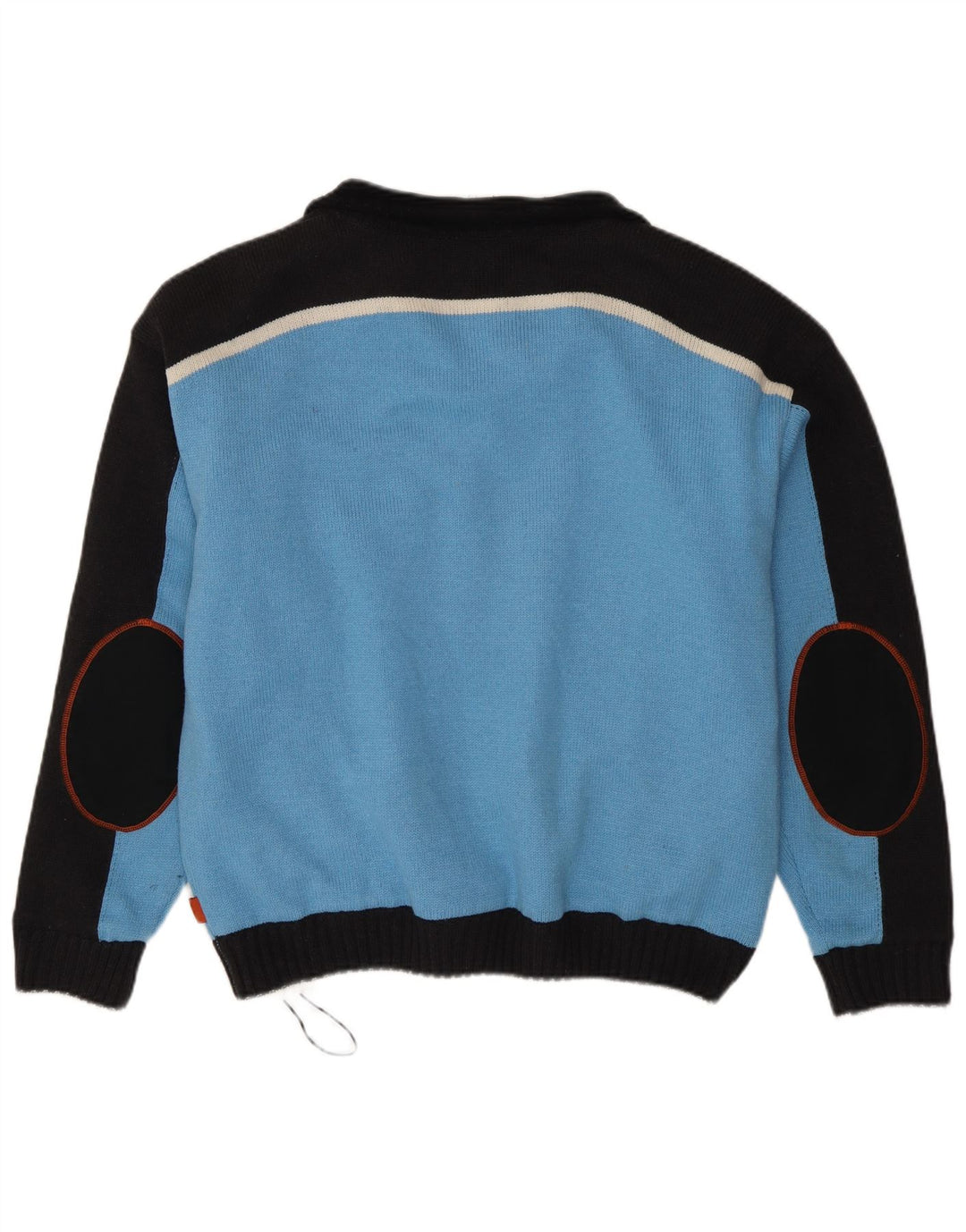 TCM Herren-Pullover mit Reißverschluss am Hals, groß, blaues Farbblock-Acryl