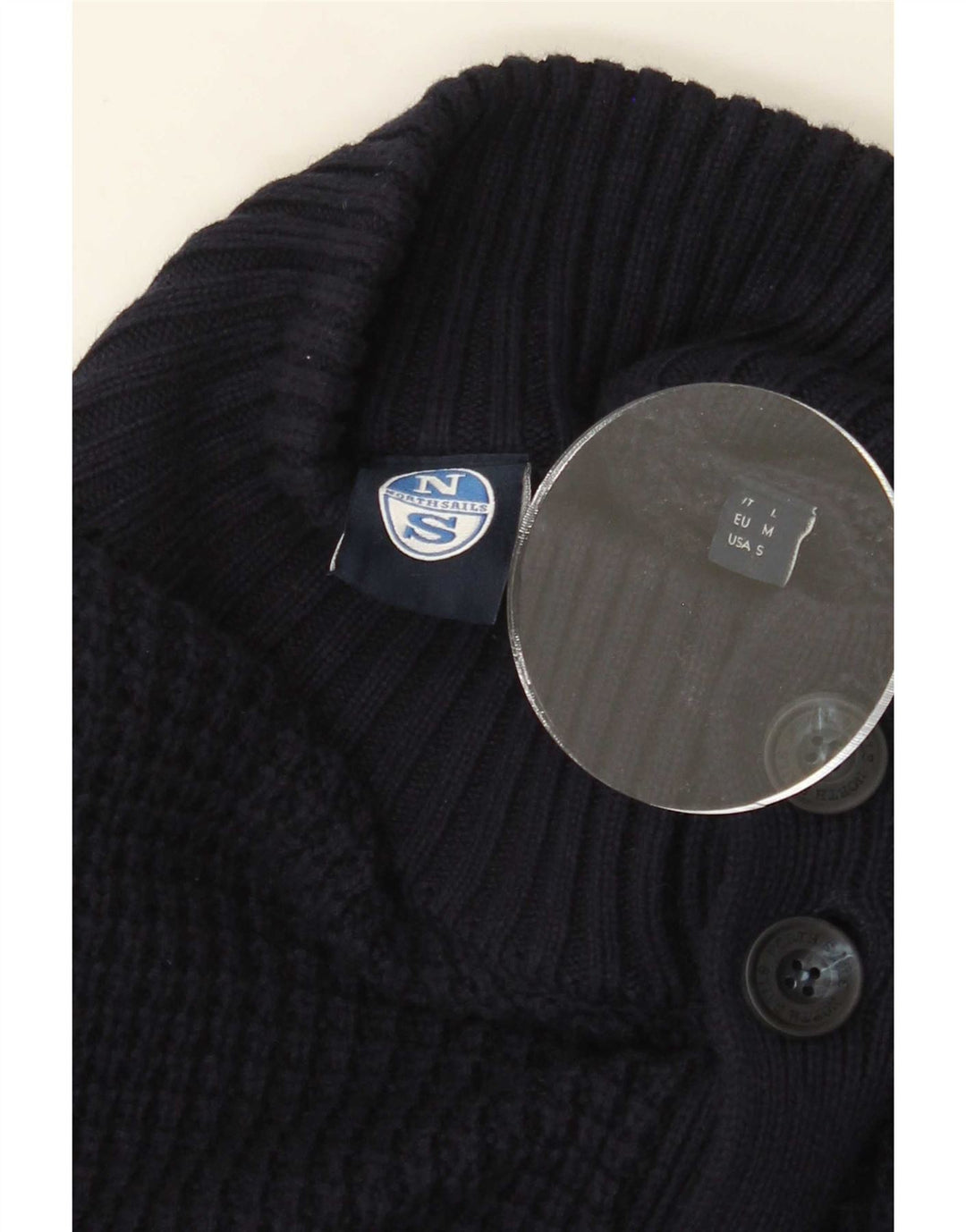 North Sails Herren-Strickjacke aus Baumwolle in mittlerem Marineblau