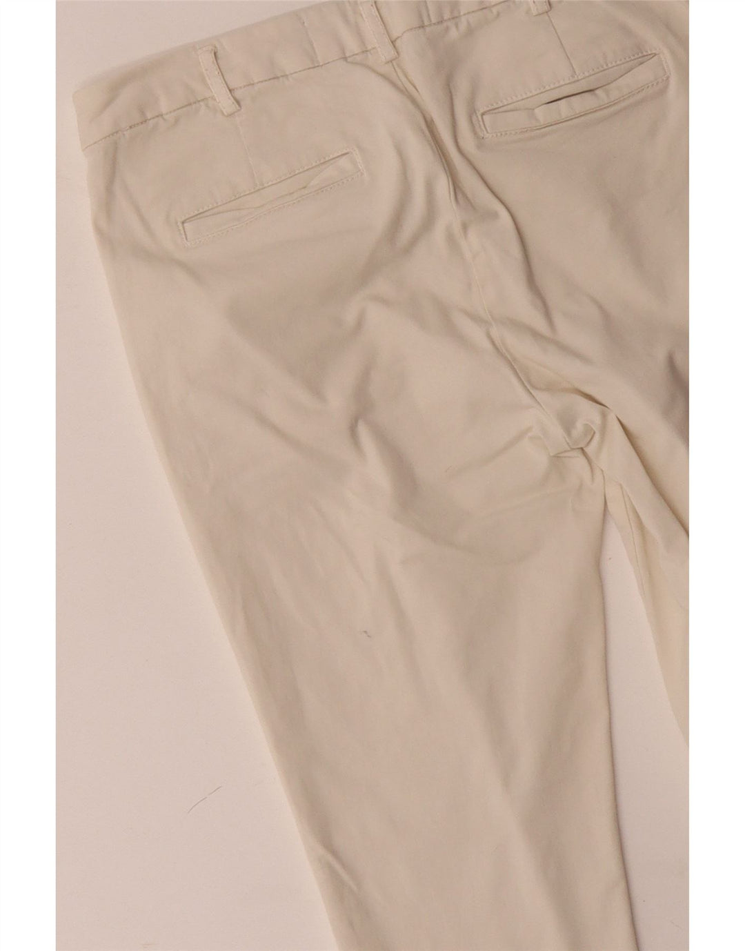 BENETTON Slim Chino-Hose für Damen, UK 12, M, W32, L28, gebrochenes Weiß, Baumwolle