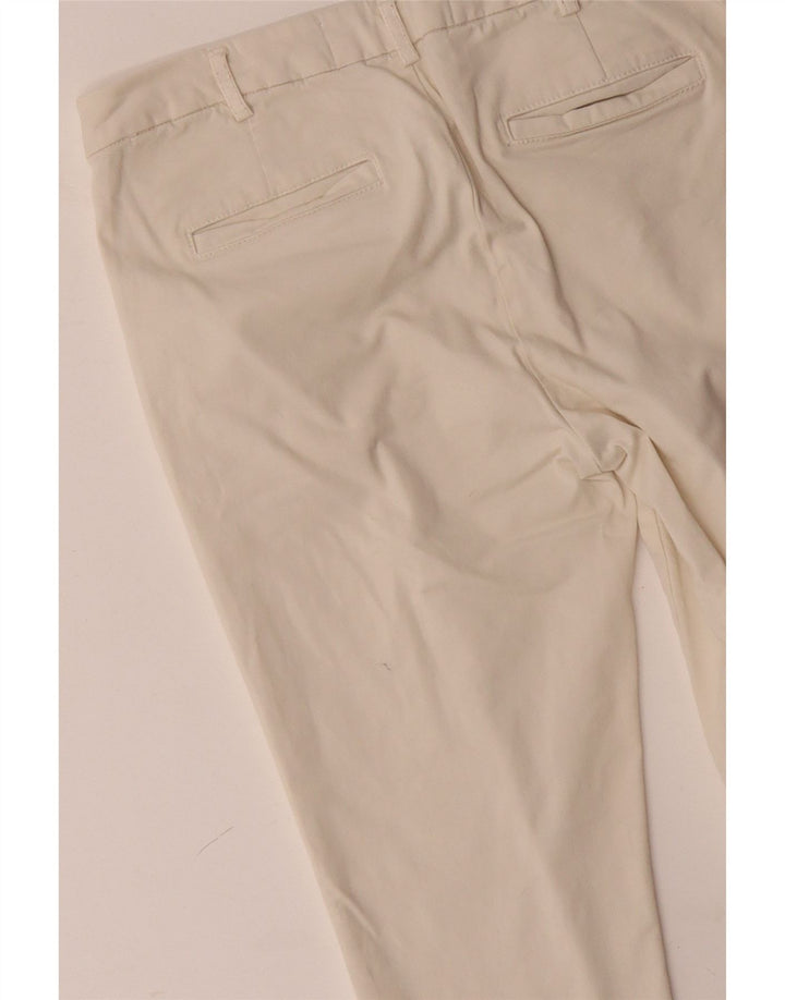 BENETTON Slim Chino-Hose für Damen, UK 12, M, W32, L28, gebrochenes Weiß, Baumwolle