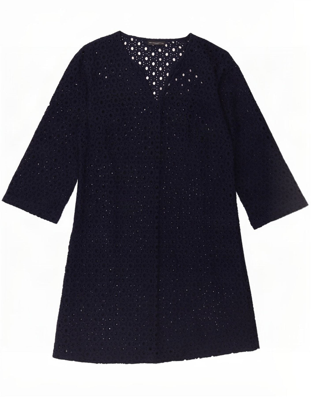 The White Company Damen-Strandkleid mit 3/4-Ärmeln, Basic-Kleid, Größe S, Marineblau