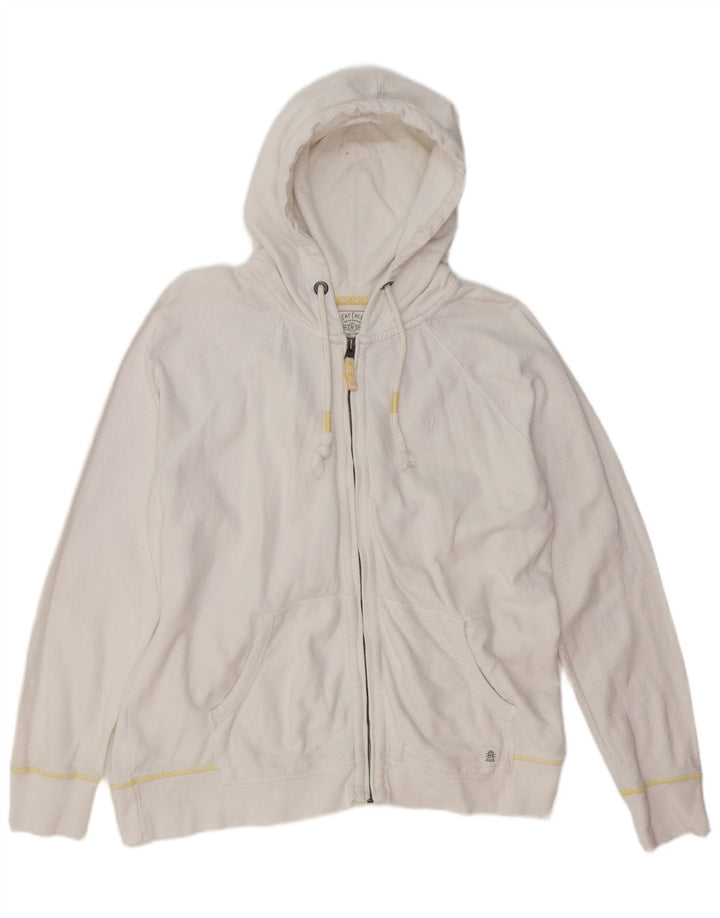 FAT FACE Herren-Kapuzenpullover mit Reißverschluss, groß, aus weißer Baumwolle