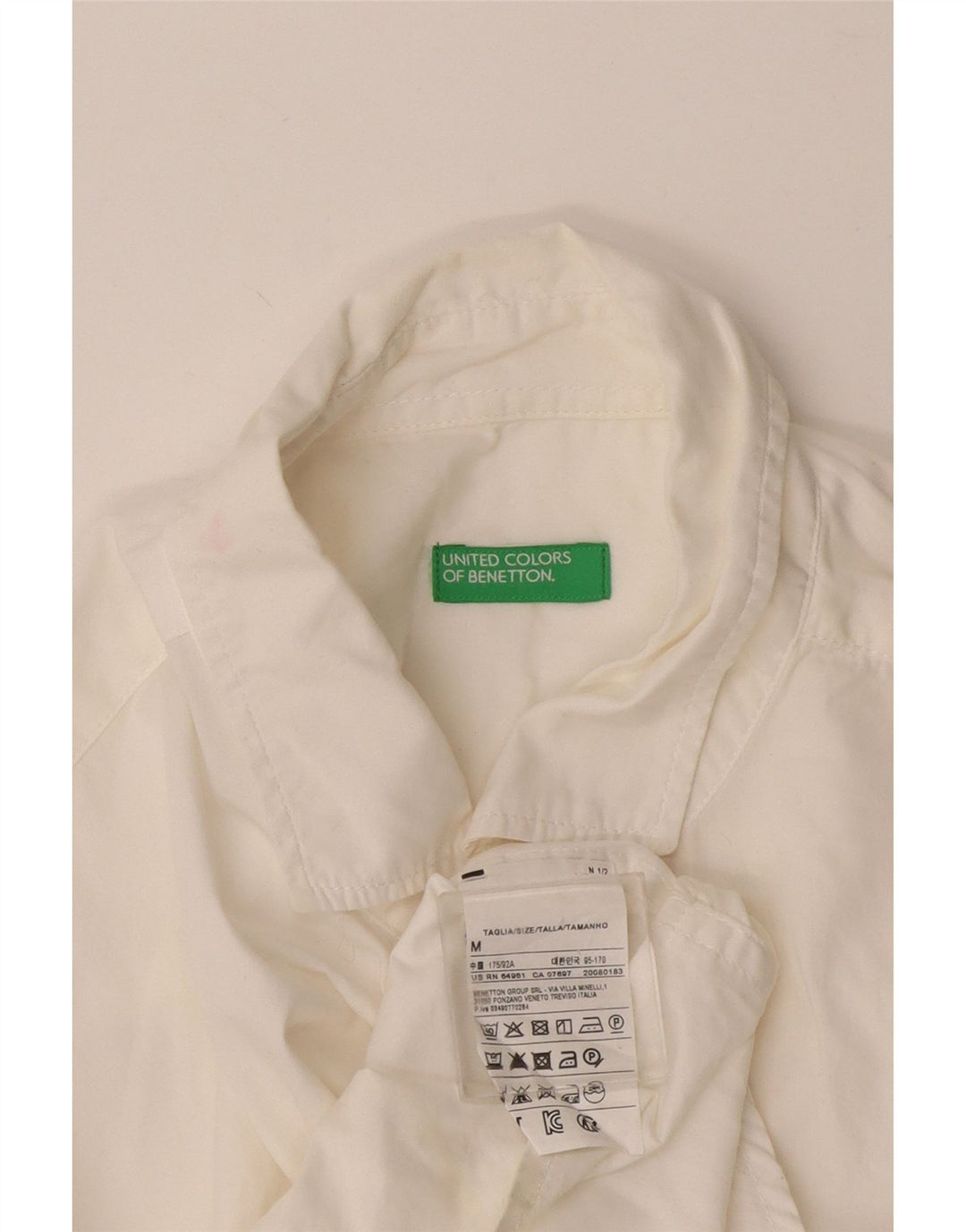 Benetton Herrenhemd aus mittelweißer Baumwolle