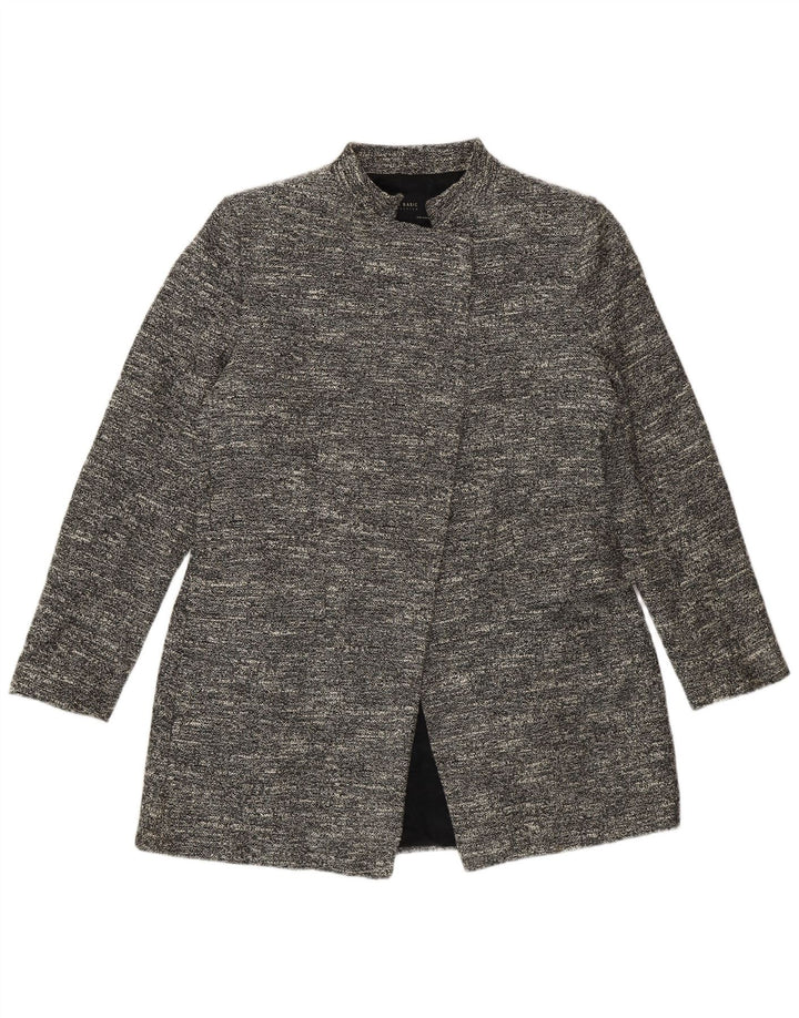 Zara Damenmantel UK 18 XL Grau gefleckte Baumwolle