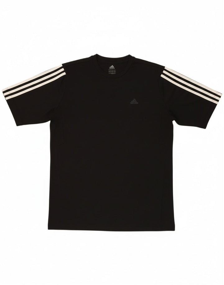 ADIDAS Mens T-Shirt Top Medium Black Polyester