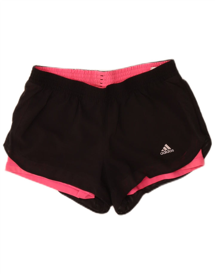 Adidas Damen Climalite Sport Shorts UK 12/14 Medium Schwarz Polyester