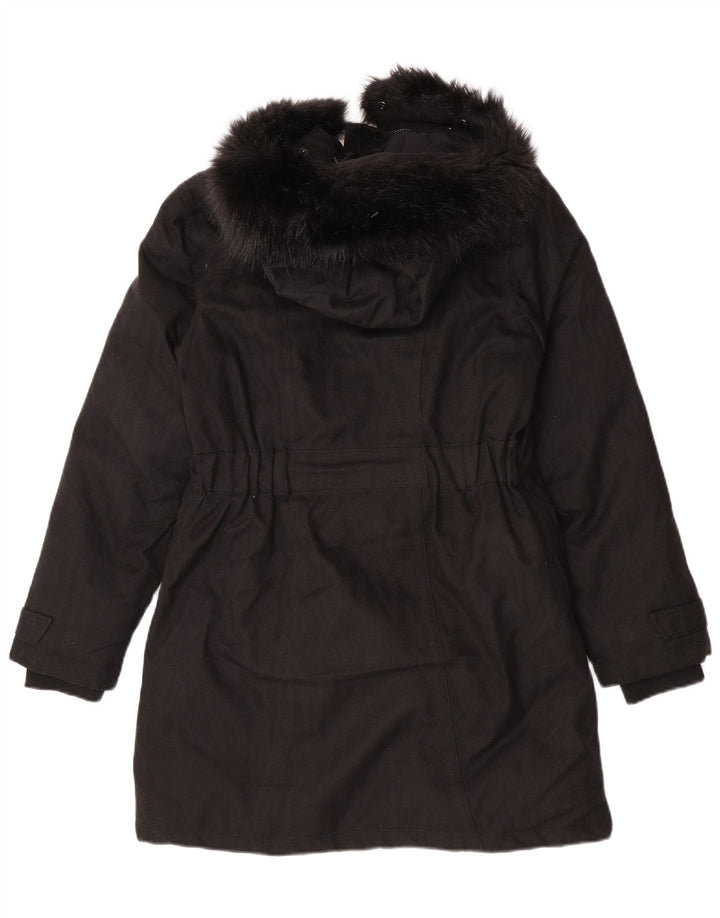 Mountain Warehouse Wattierter Damenmantel mit Kapuze, UK 10, Größe S, Schwarz, Polyester