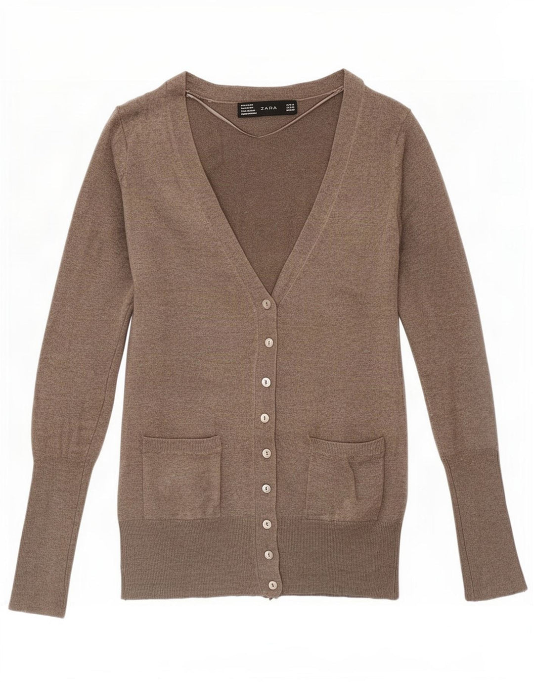 Zara Damen-Cardigan-Pullover UK 10 Small Grey Rayon
