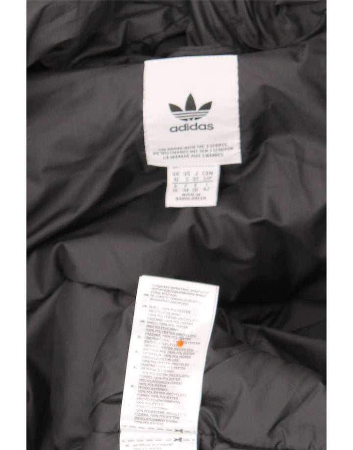 Adidas Damen-Kapuzenjacke, wattiert, Gr. 10, Größe S, Schwarz, Polyester