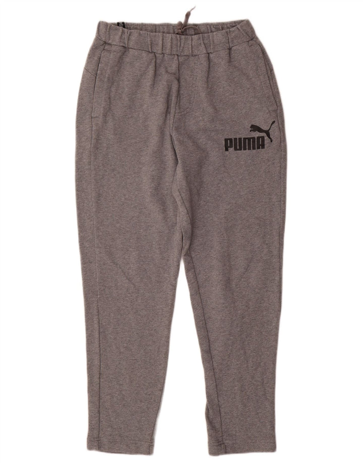 PUMA Herren-Trainingshose mit Grafik, mittelgrau gefleckte Baumwolle