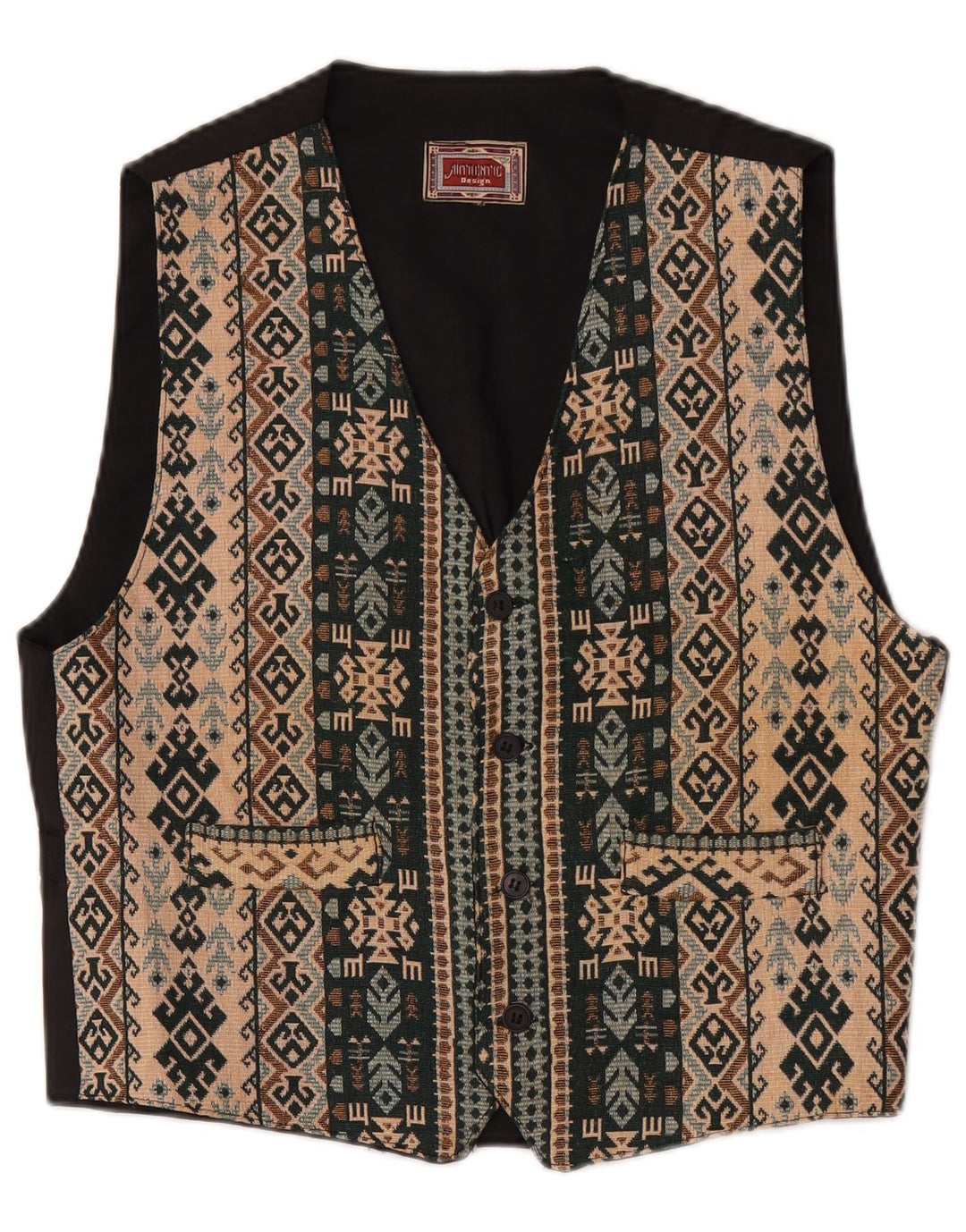 Authentische Herrenweste, klein, mehrfarbig, Fair Isle-Muster