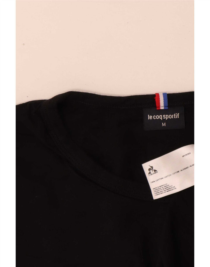 Le Coq Sportif Herren-T-Shirt mit normaler Passform, mittelschwarze Baumwolle