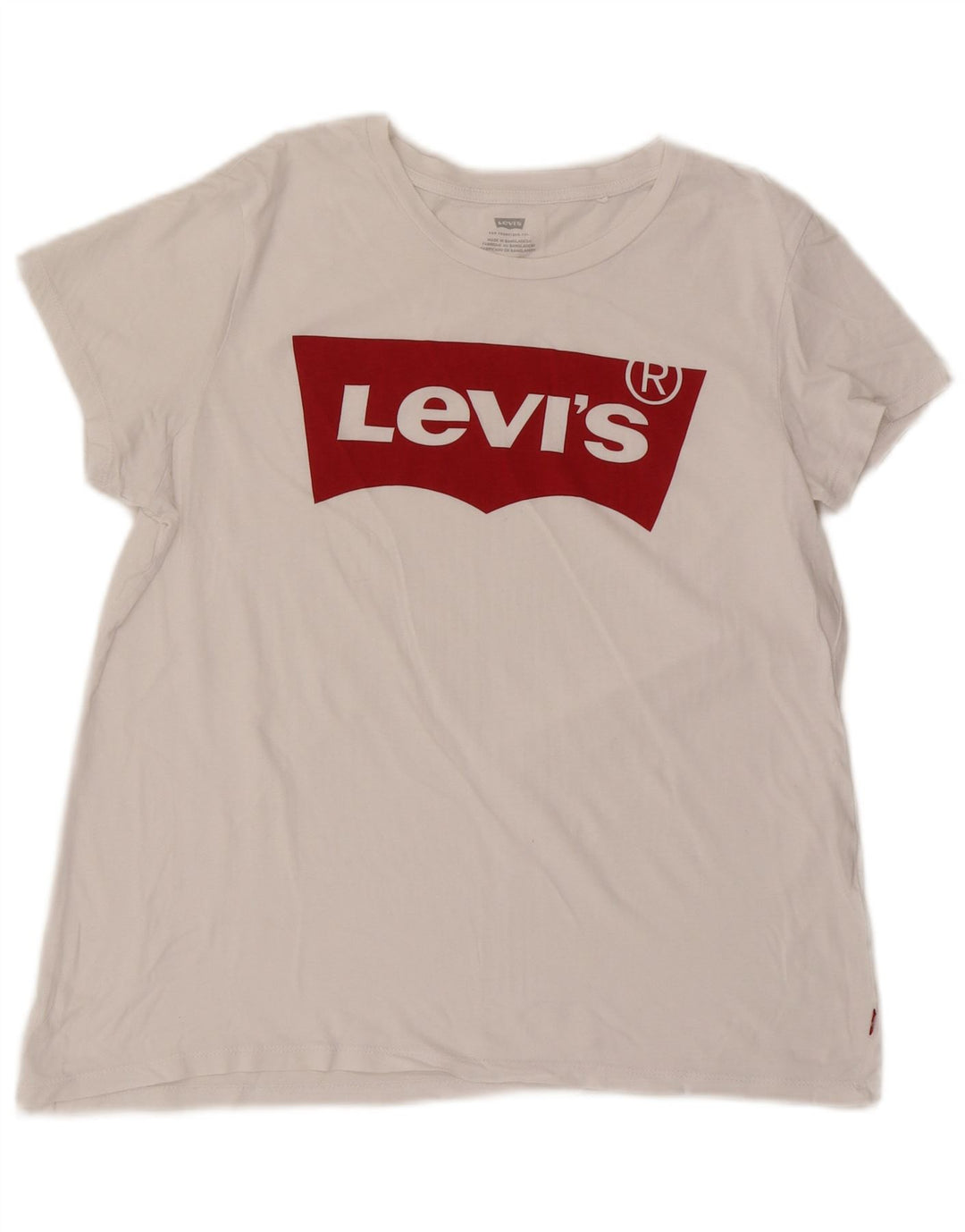 Levi's Damen Grafik-T-Shirt-Oberteil UK 16 Large Weiß