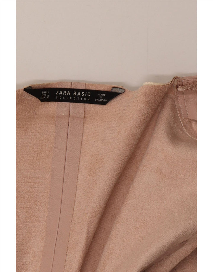 Zara Damen-Blazer aus Kunstleder, Gr. 14, Mittelrosa