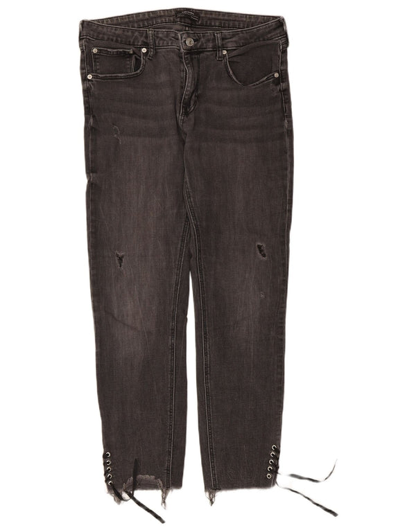 Zara Damen Distressed Slim Jeans EU 44 XL W34 L27 Grau