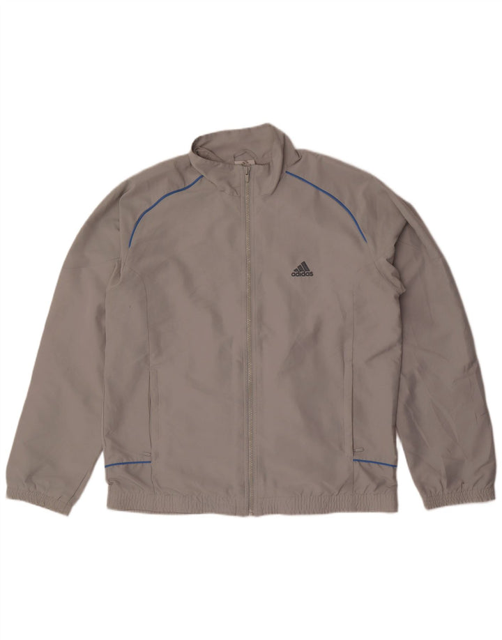Adidas Herren Trainingsanzug Top Jacke UK 42/44 Large Grau Polyester