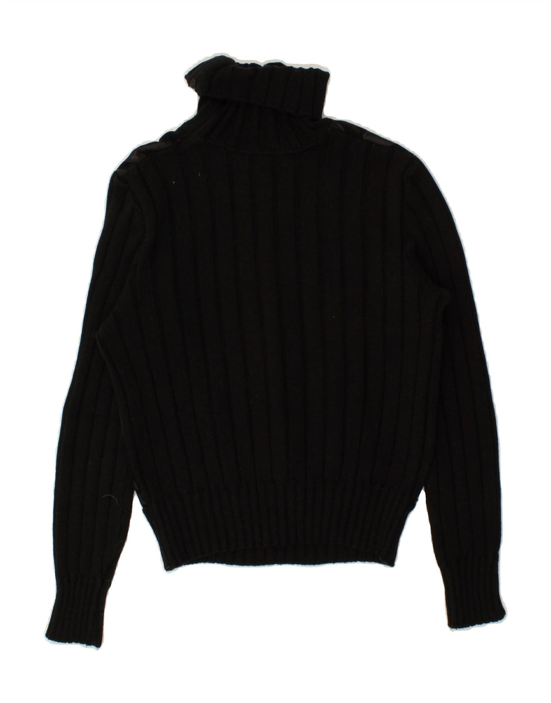 VINTAGE Rollkragenpullover für Damen, Gr. 10, Größe S, Schwarz, Schurwolle