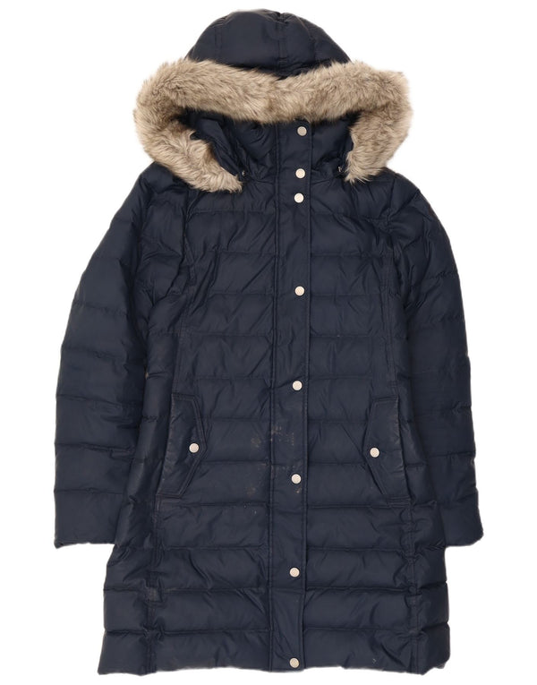 Tommy Hilfiger Wattierter Damenmantel mit Kapuze, UK 6, XS, Marineblau, Polyester