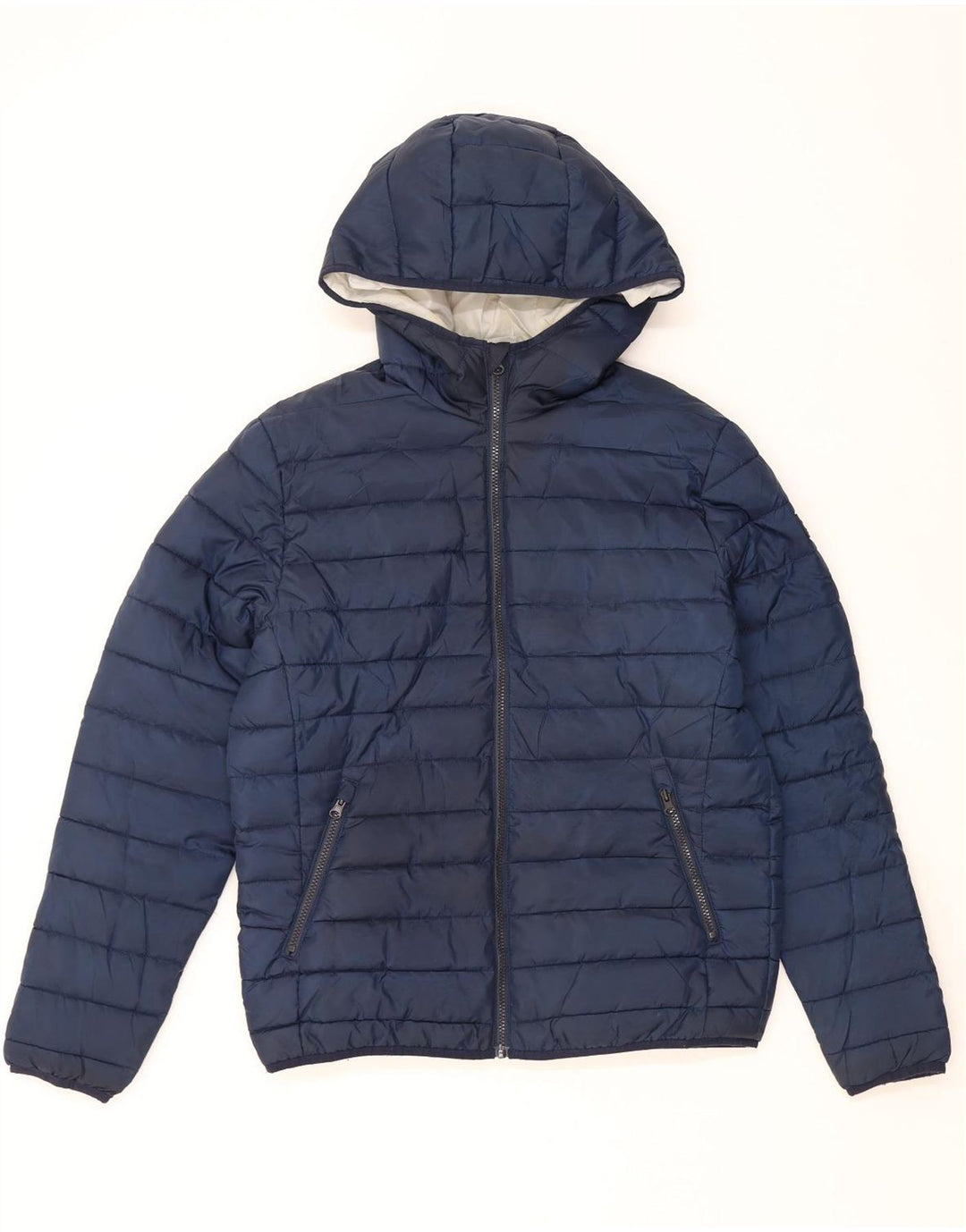 JACK & JONES Wattierte Herrenjacke mit Kapuze, UK 40, Größe L, Marineblau, Polyester