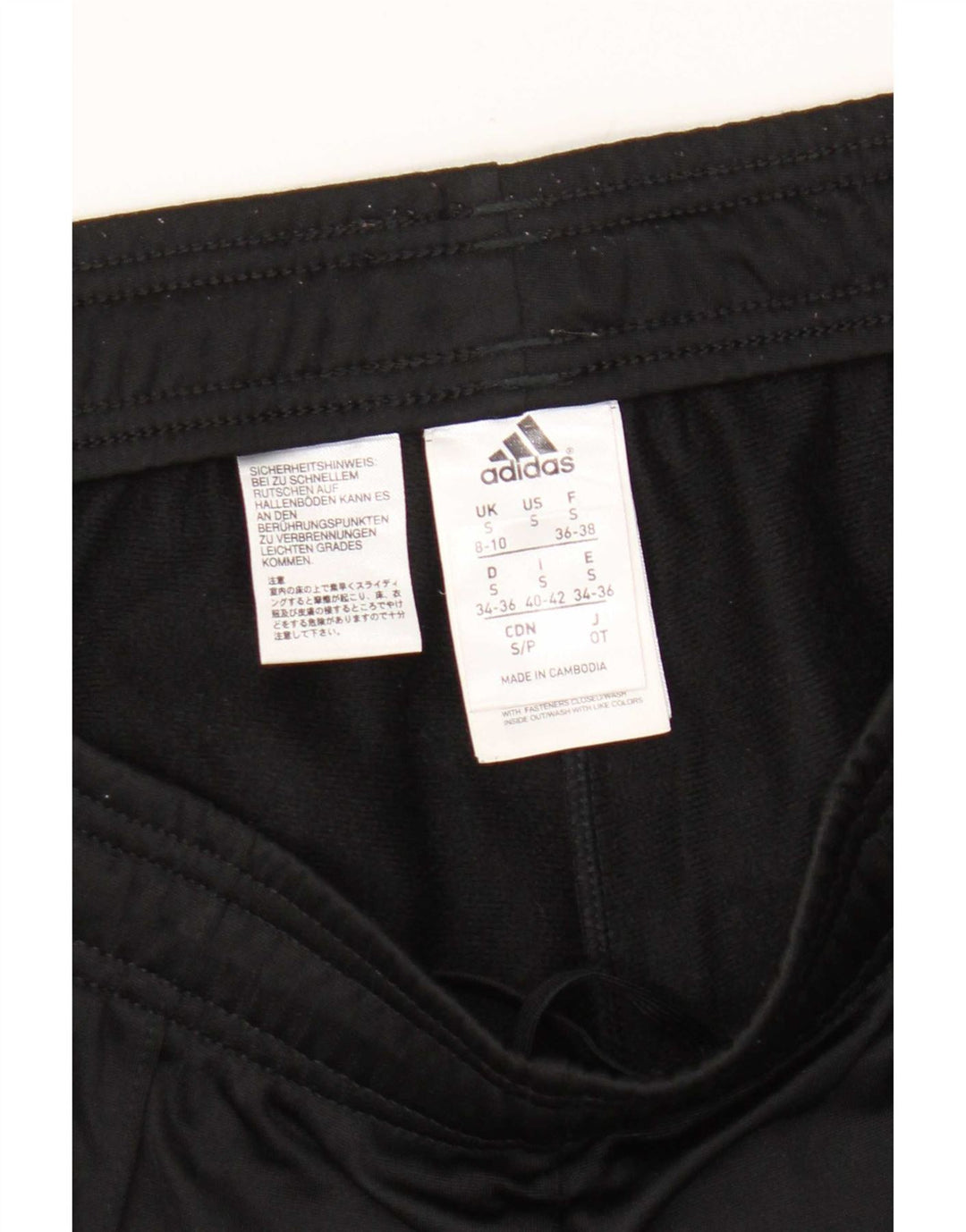 Adidas Damen Trainingshose UK 8/10 Small Schwarz Polyester