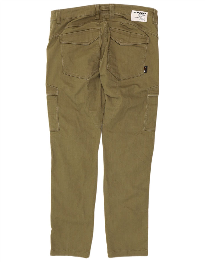 Spidi Herren Slim Cargohose W36 L33 Khaki Baumwolle