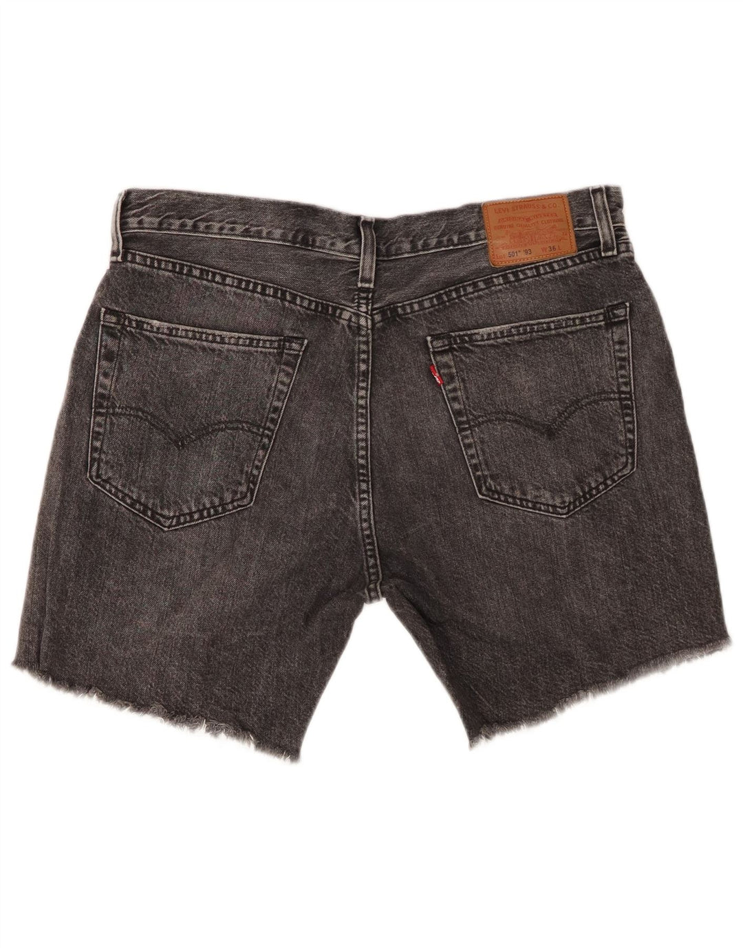 Levi's Herren 501 Denim Shorts W36 Large Grau Baumwolle