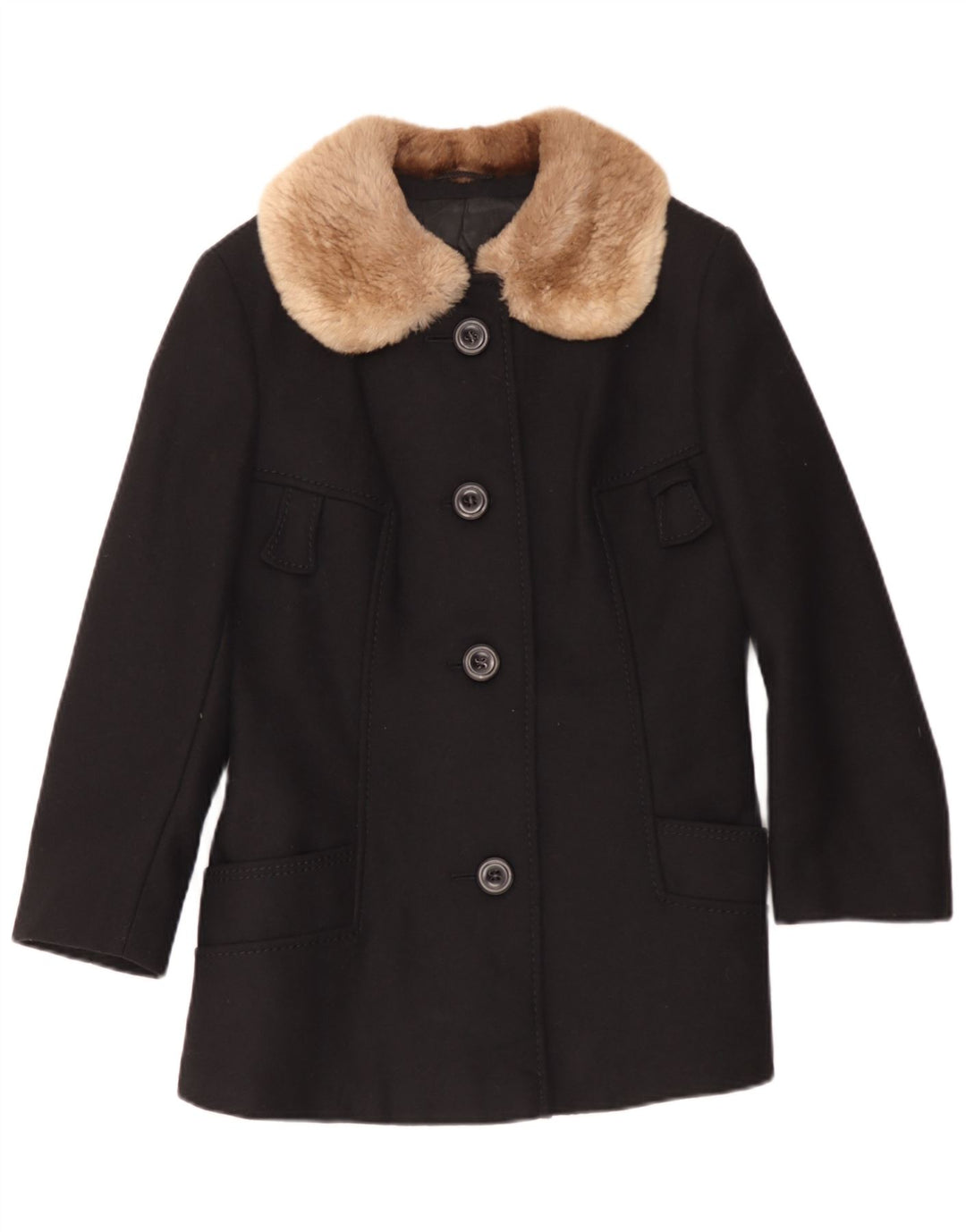 Your Sixth Sense Damenmantel UK 10 Small Schwarze Wolle